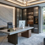 Elegant Blue Home Office - Rex Marble