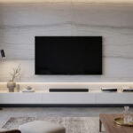 Elegant White TV Wall - Rex Marble